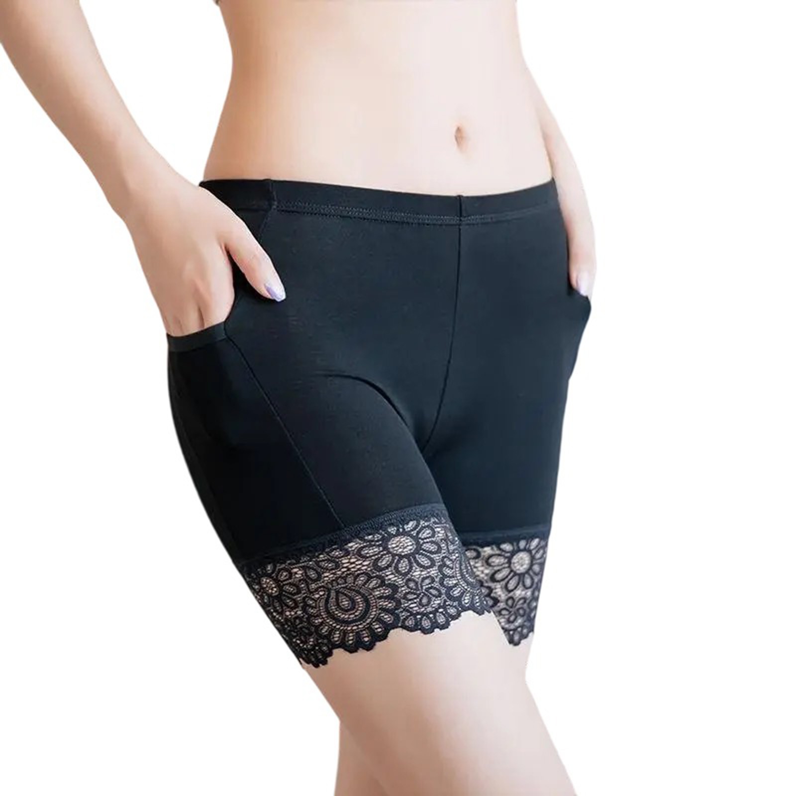 Women's Boyshorts Underwear with Leg Pockets Stretch Boxer Briefs Womens Bike Shorts Under Dress